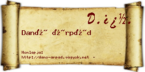 Danó Árpád névjegykártya
