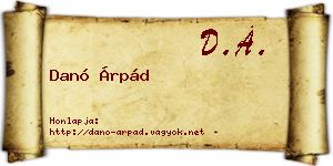 Danó Árpád névjegykártya