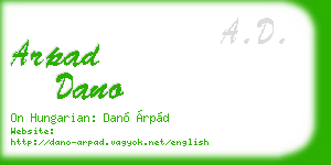 arpad dano business card