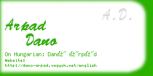 arpad dano business card